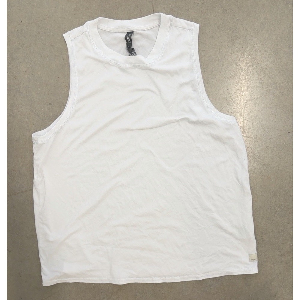 Vuori Women's White Sleeveless Tank Top Size Large L Stretch Athletic